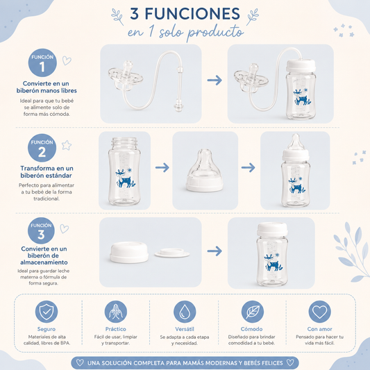 Biberón 3 en 1    Alimentación más cómoda y tranquila